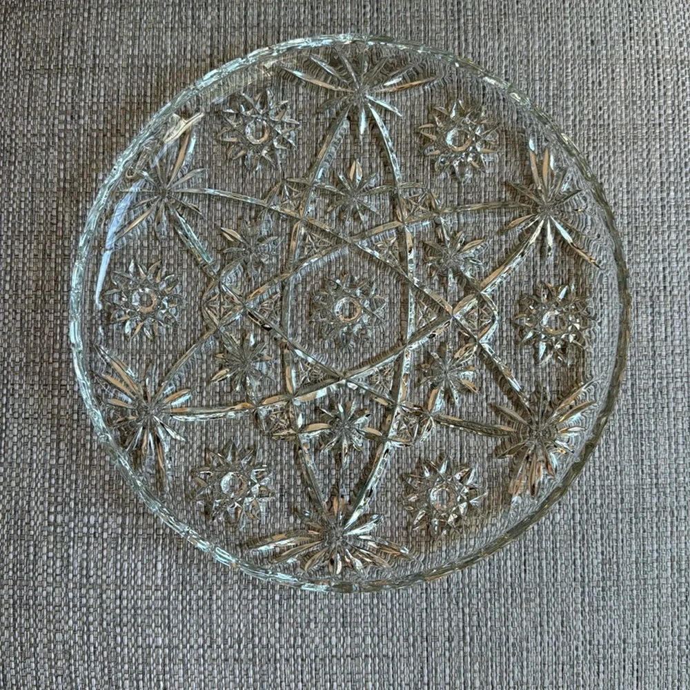 Vintage 1960s Anchor Hocking Star of David Eapc Prescut Serving Tray Platter